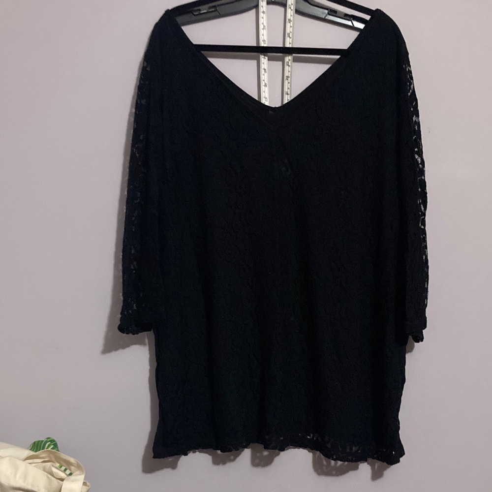 Lane Bryant Black Lace Blouse